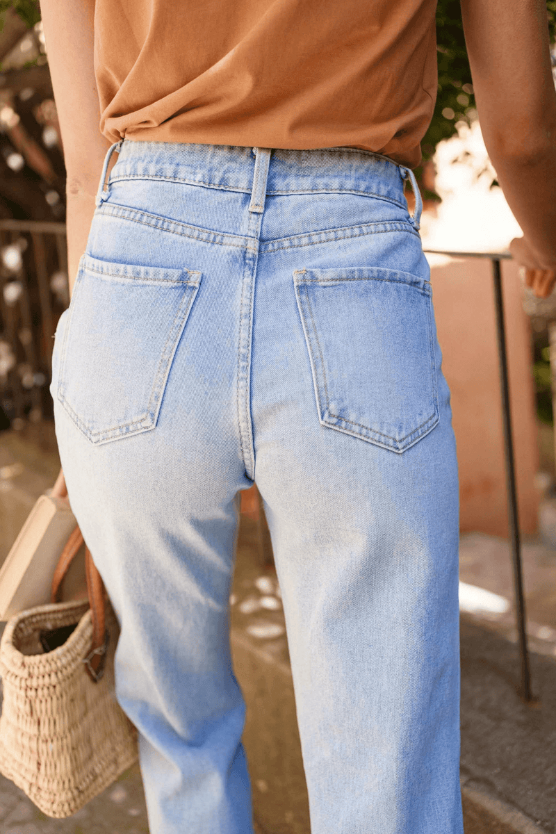 Jeans Coupe Droite Déchiré - Stunstore