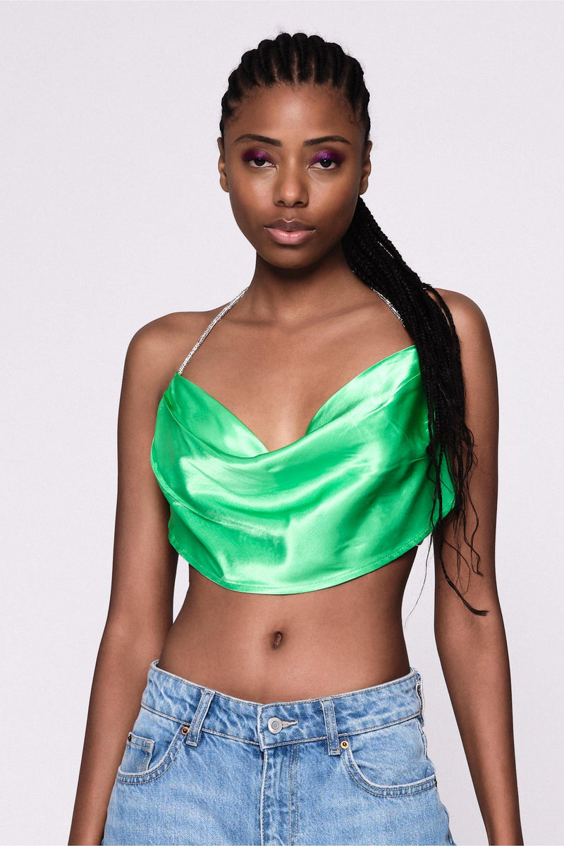 Crop Top Lacets A Strass - Stunstore